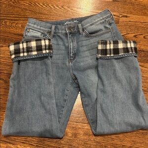 Eddie Bauer Relaxed Boyfriend Fully-Fleece Lined Jeans Size 6